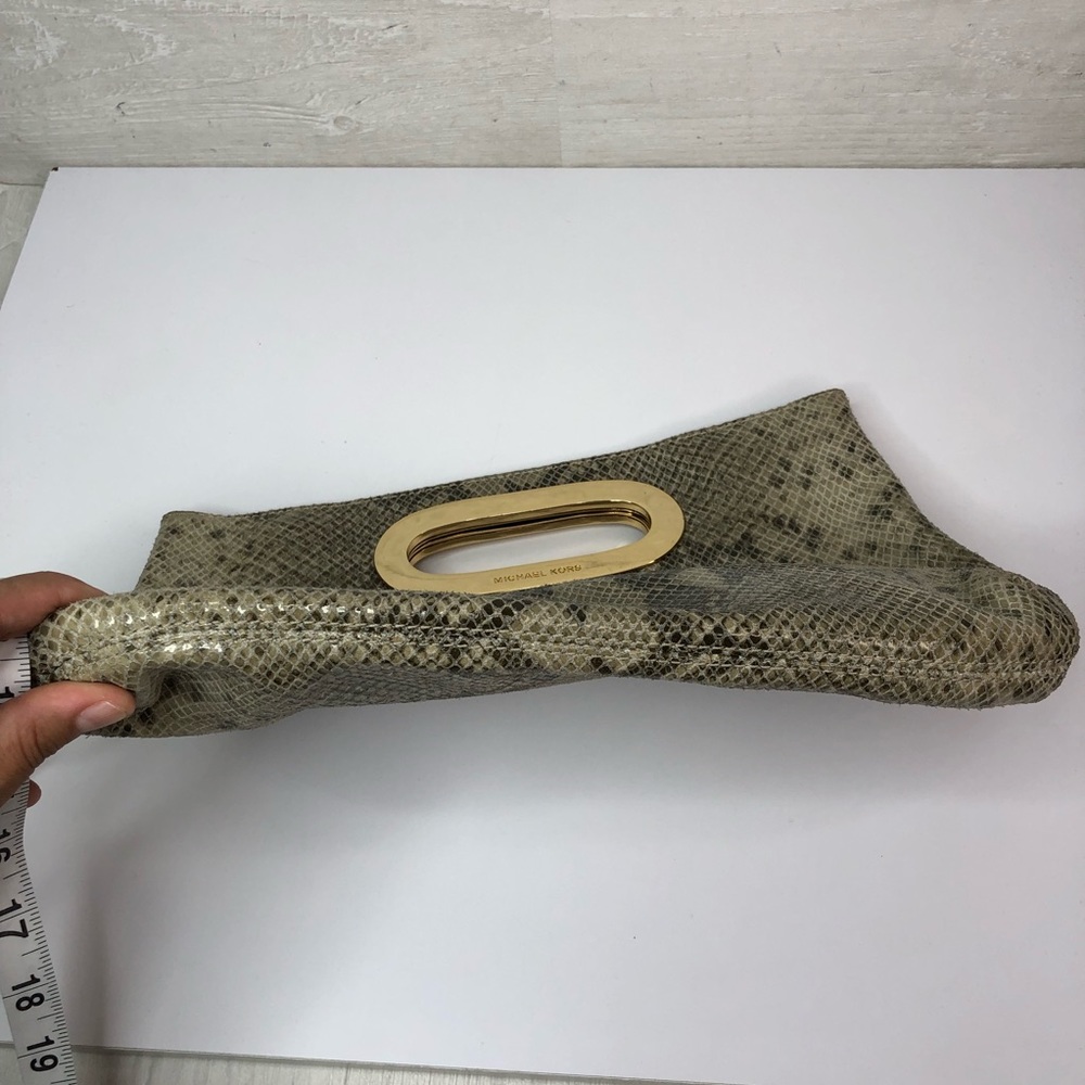 Michael Michael Kors Beige Python Embossed Leathe… - image 8